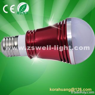 led light bulb 5W, Purple, green, blue, sliver, red finishing colo