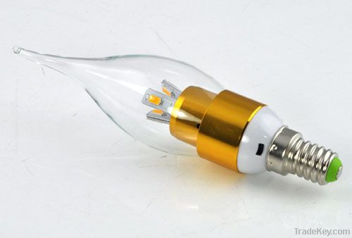 LED candle bulb light, bulb for crystal chandelier, Sliver/Golden color,