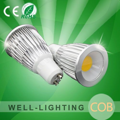 7W cob led gu10,warmwhite/white AC110V/AC220V,led gu10 spot light Dimmable or Non-dimmable avialble