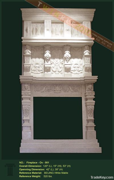 natural marble fireplace mantel
