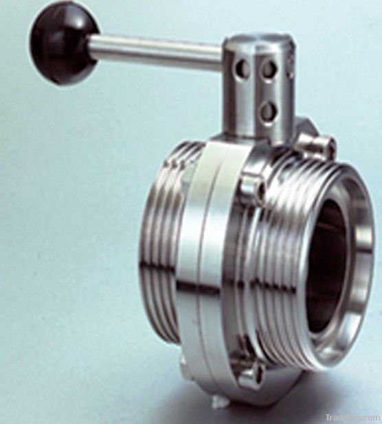 SS304 /316L Sanitary stainless steel thread butterfly valve