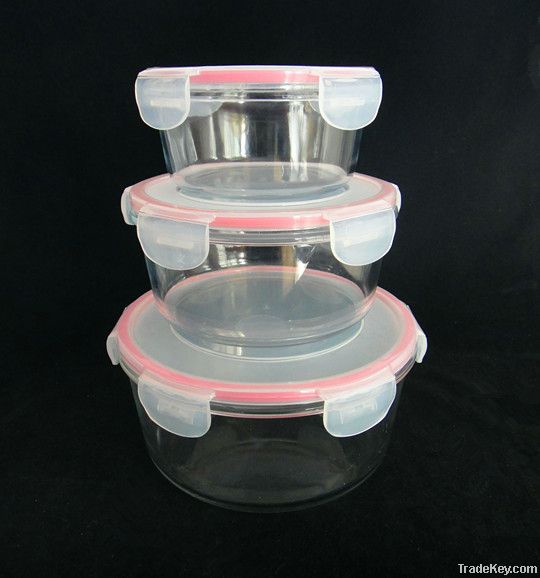 Sell Round glass food canister with PP lid