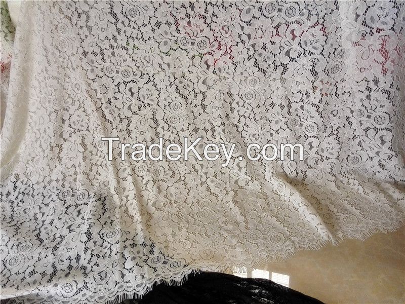 150 cm x 150 cm high quality cotton ivory wedding dress lace fabric