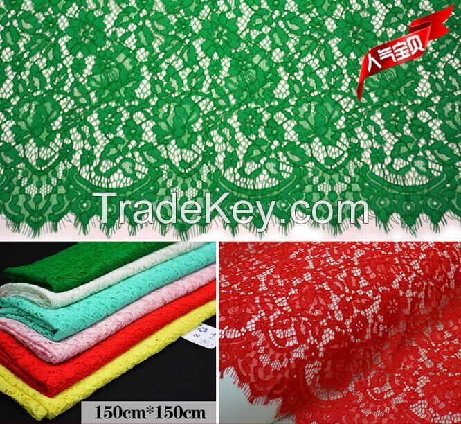 Hot Style cord nylon / cotton bridal dress  grown dress French lace fabric  guipure lace fabric wholesale 