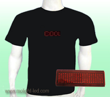 Scrolling Text LED T-shirt, Programmable LED T-shirt, Scrolling Message Panel For T-shirt