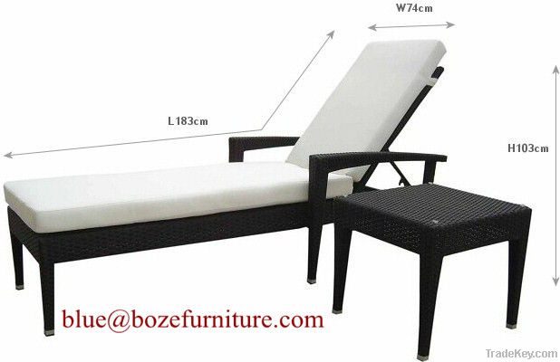 Outdoor Furniture Rattan Sunlounge / Lounge Bed