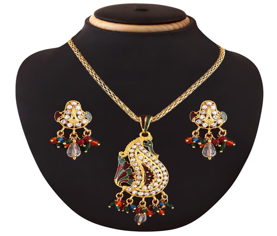 indian brass fashion diamond pendant jewellery