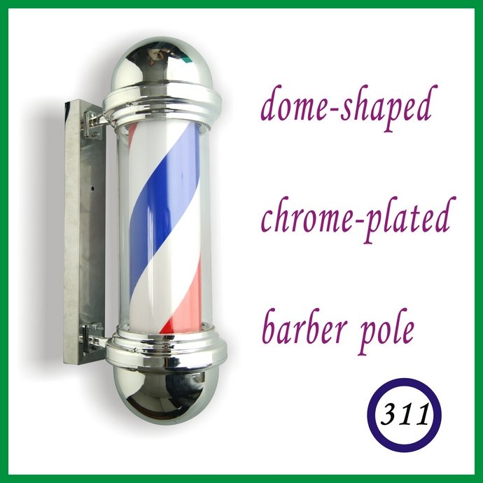 classical dome-cap chrome-plated barber pole