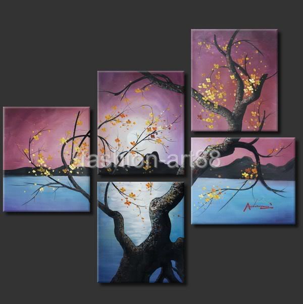 Handmade Landscape Tree Oil Painting On Canvasdirectly from artist