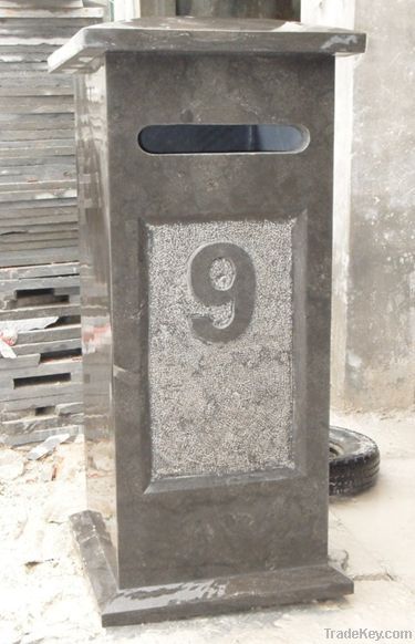 Blue stone letterbox / mailbox poster