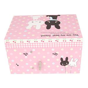 Hotsale pink rectangle wood muisc box , music jewel box , necklace box