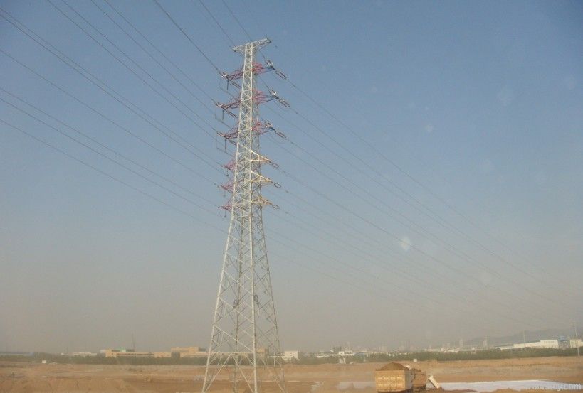 electric power transmission line steel tower