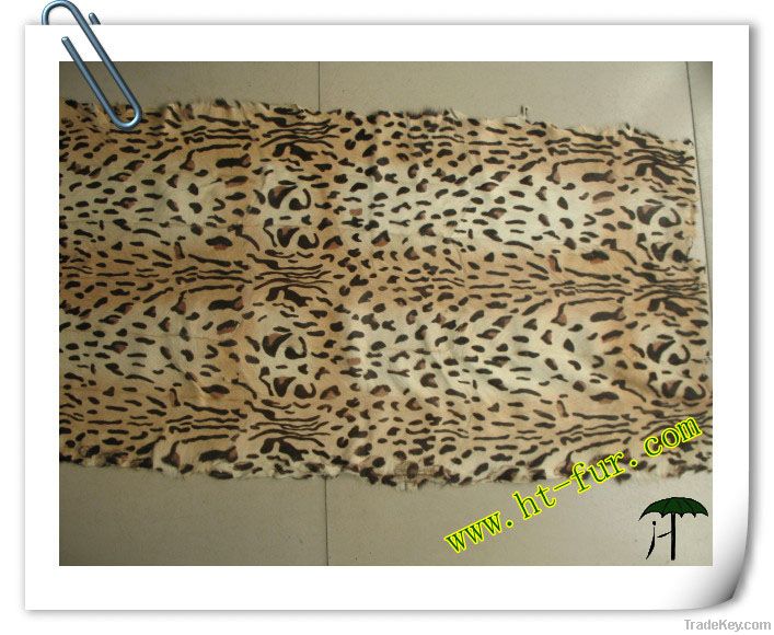 Kid Fur Plate Printed Leopard Color, Kid Fur