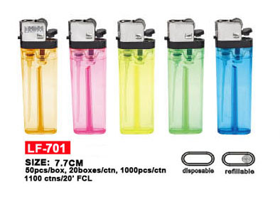 refillable disposable  flint lighter with color tank