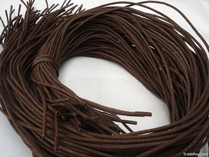 brown waxed shoe laces