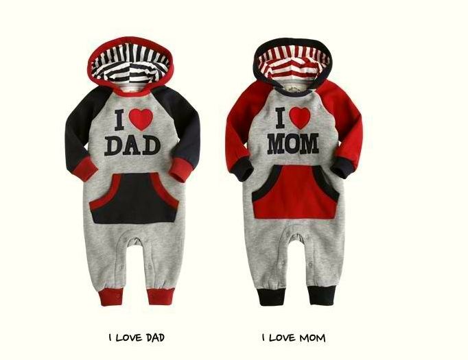 I Love Mom/Dad Long Sleeve BaBy Romper