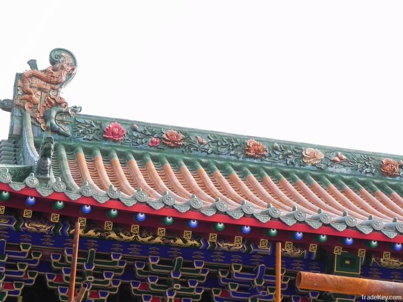 Chinese glazed roof tiles
