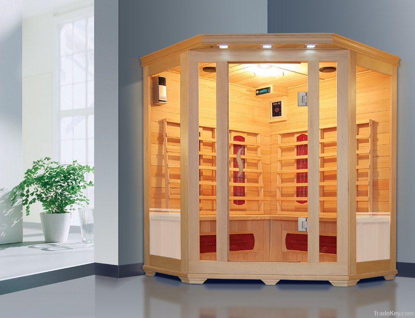 luxurious sauna room for many people