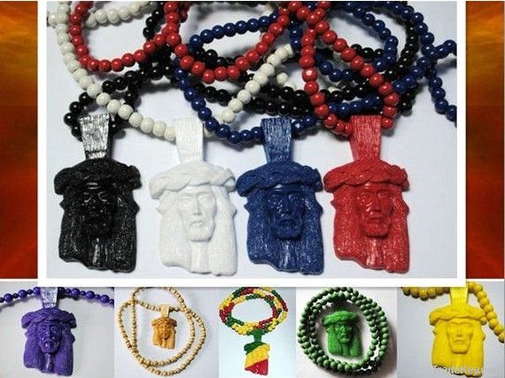 wooden  jesus piece pendant necklaces hiphop jewelry goodwood