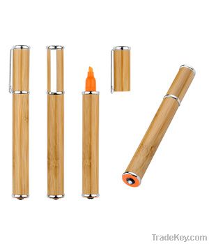 Promotional Bamboo Led/Laser Highlighter Ball Pen