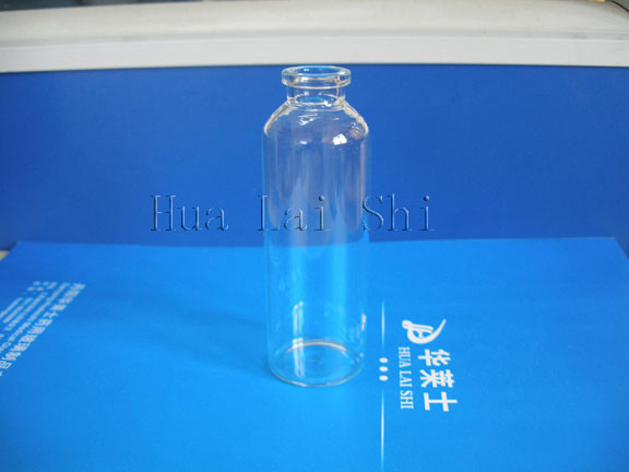 50ml clear tubular medical glass bottle