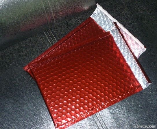 red  metallic   bubble   envelope