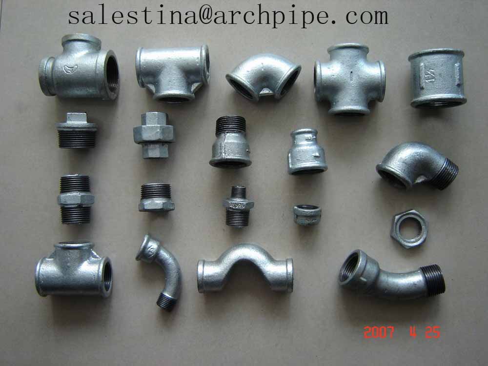 Malleable casting iron pipe fittings BS/ANSI/DIN threaded manufacturer