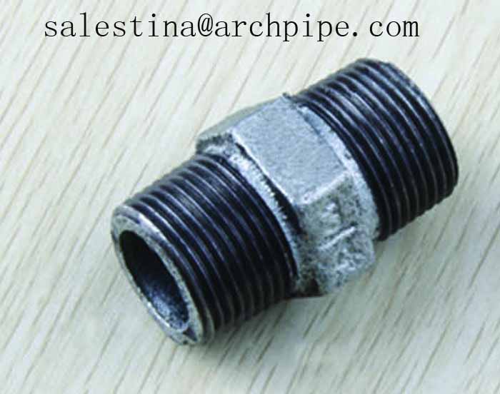 Malleable casting iron pipe fittings nipple 280 threaded manufacturer