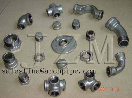 Malleable cast iron pipe fittings BS/ANSI/DIN threaded manufacturer