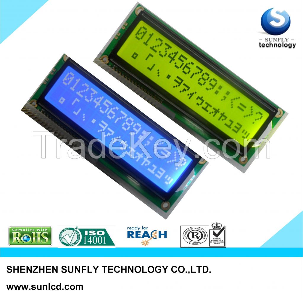 LCD Display 2x16 chr 16x2 Y/G STN Backlight