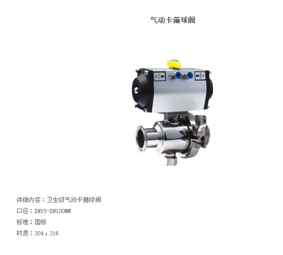 Pneumatic ferrule ball valve