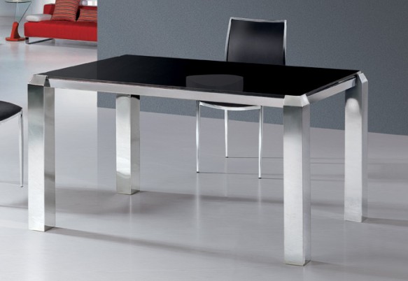 Hot Sale Modern Stainless Steel Glass Dining Table
