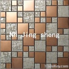 metal  mixed glass mosaic tiles