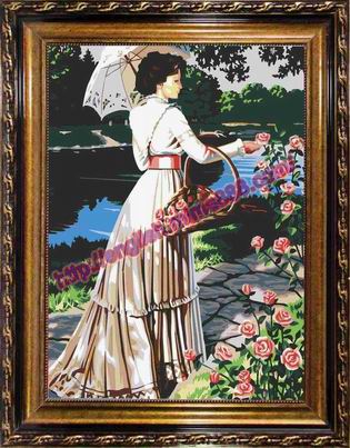 Woman Diy oil painting  by numbers