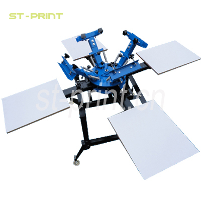 4colorfour stations screen printing machine