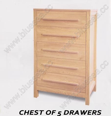 wood chest of 5 drawers