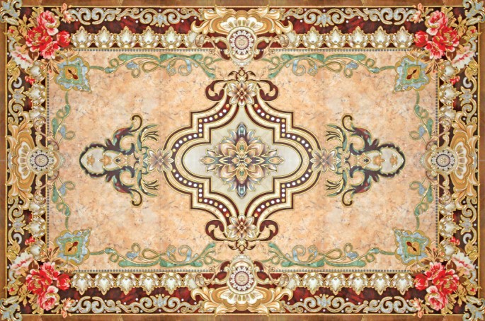 Polished ceramic carpet tile