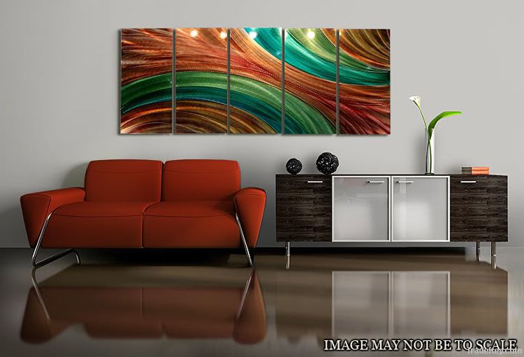 METAL PAINTING WALL ORIGINAL ABSTRACT ART