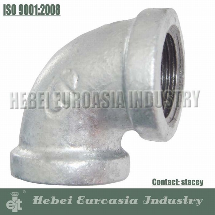 Banded BS Thread Galvanized Malleable Iron Pipe Fittings Elbow 90