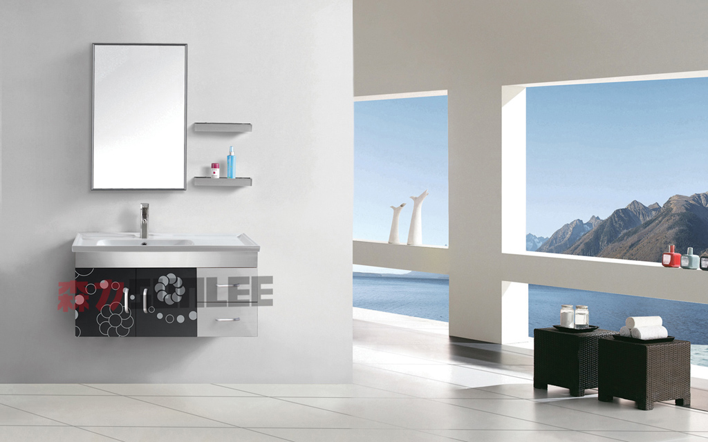Classic stainless steel bathroom cabinet