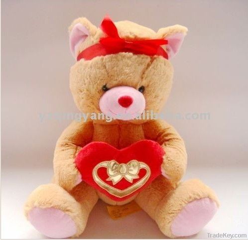 Classic teddy plush toy with red  kerchief