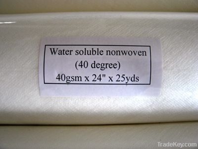 Hydrosoluble nonwoven fabric for embroidery