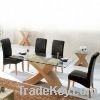 wooden dining set , home furniture, X shape wood legs design