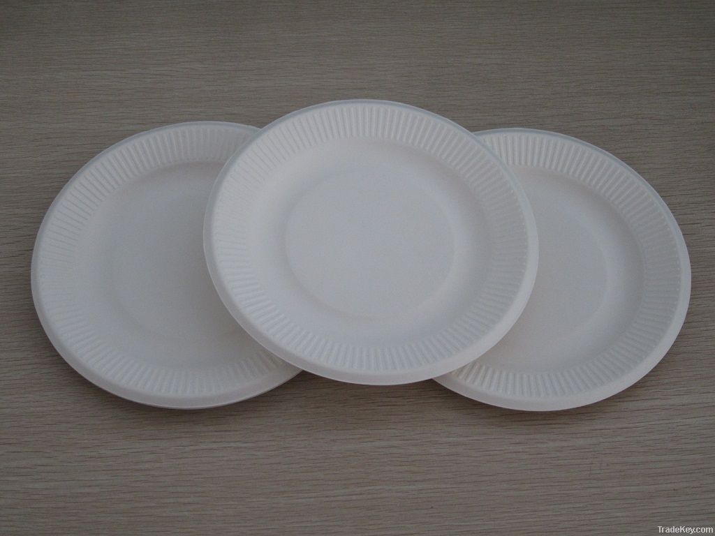 disposable degradable eco-friendly  round plate with lace