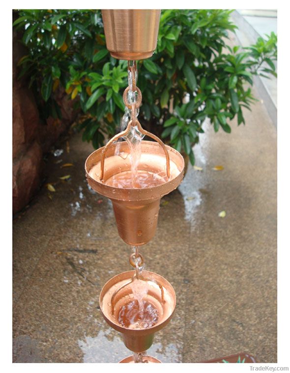 Copper rain chain