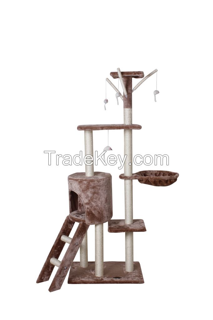 2015 Anji Kaifeng Top sell European style Plush and sisal Cheap Cat Tree , cat scratching post CAT001