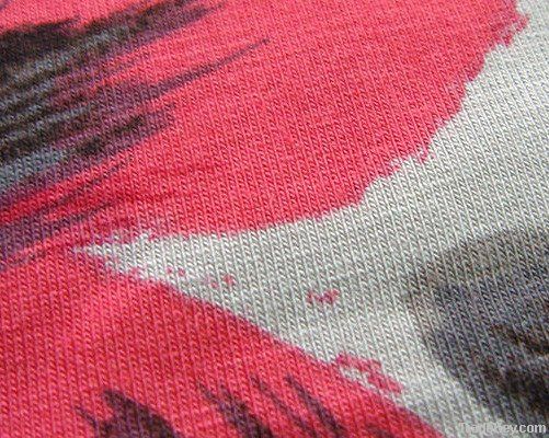 Rayon printed spandex knitted fabric