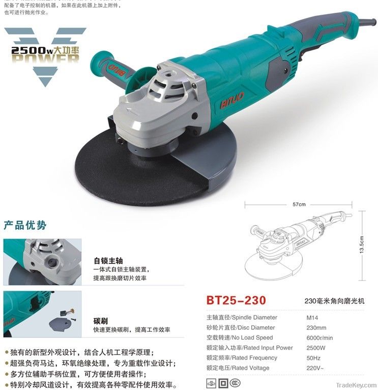 PROFESSIONAL POWER TOOLS 180/230MM 2500W ANGLE GRINDER