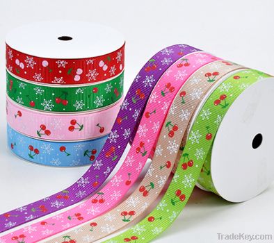 Christmas packing tape  & gift packing &polyester printed  ribbon