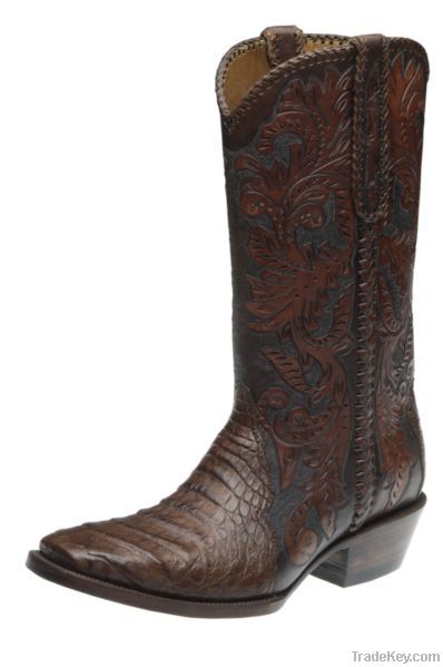 Western Tooled Boots mod.1007, genuine leather made in Mexico